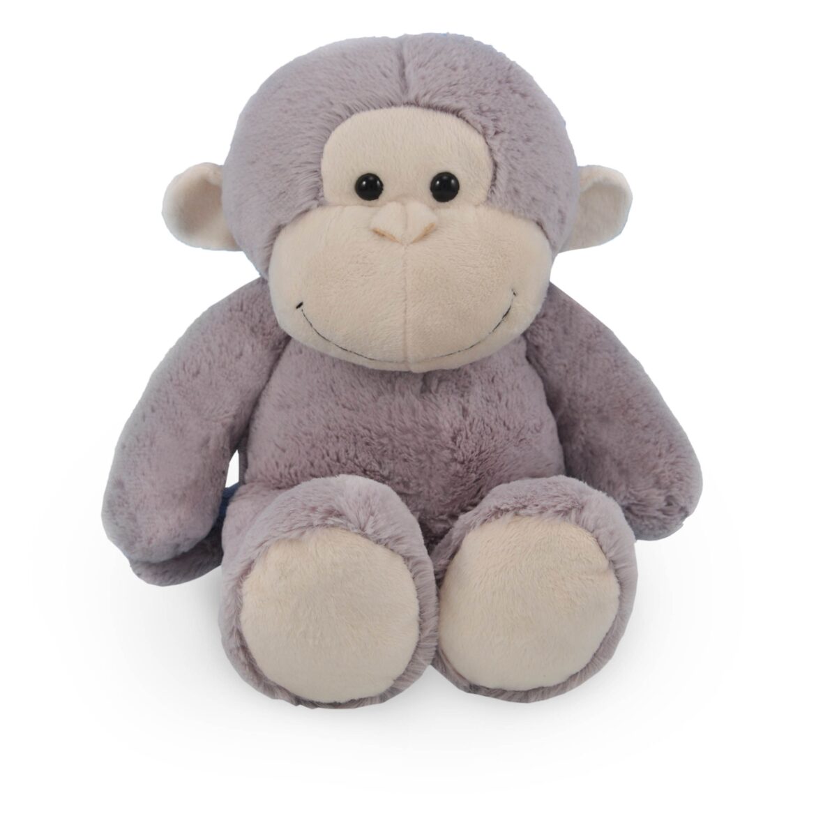 Grote grijze knuffel aap met naam