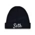 Baby muts met naam - donkerblauw