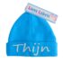 Baby muts met naam - aqua