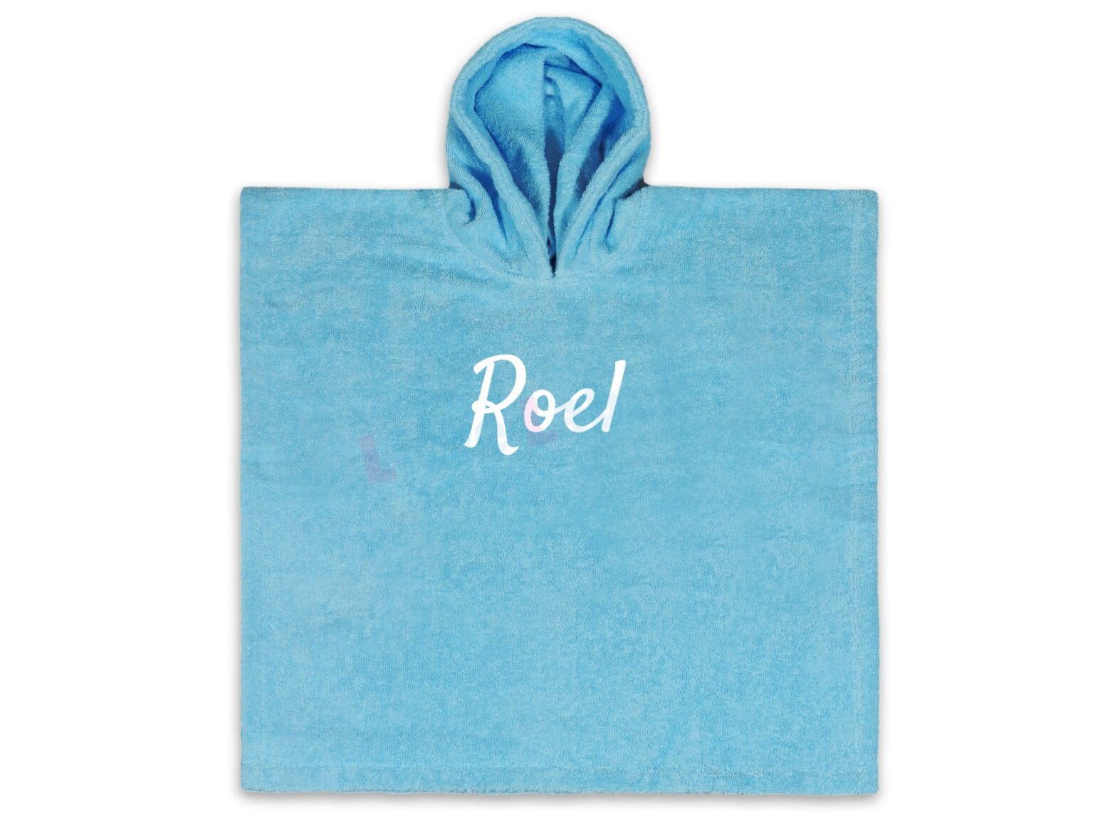 Poncho met naam blauw
