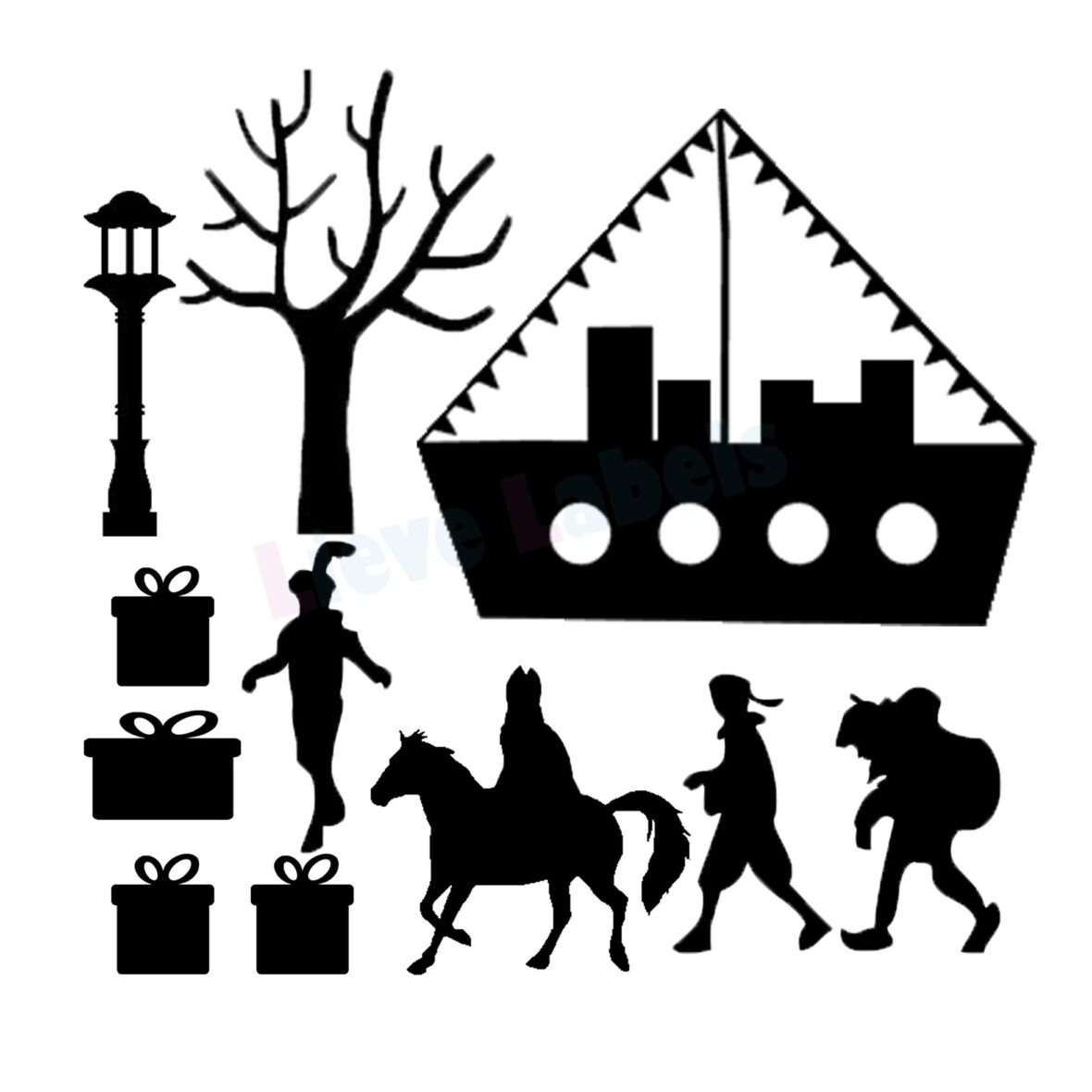 Herbruikbare statische raamsticker Sinterklaas