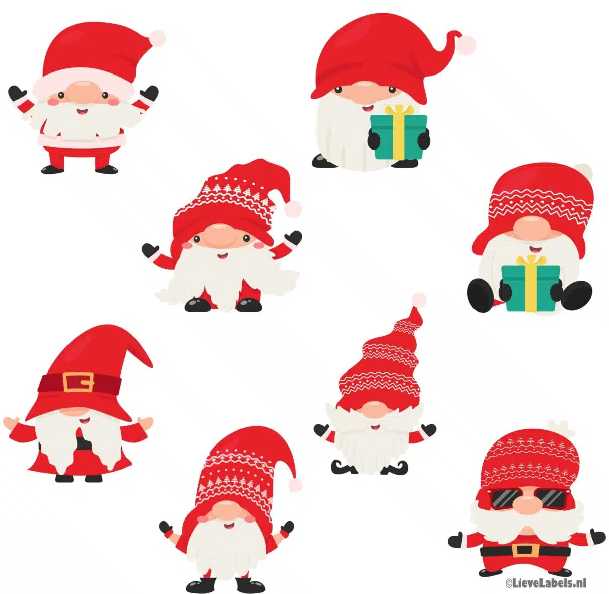 Herbruikbare statische raamsticker – Gnomes