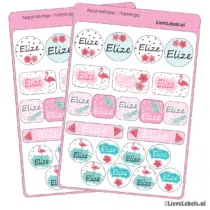Naamstickers - Flamingo