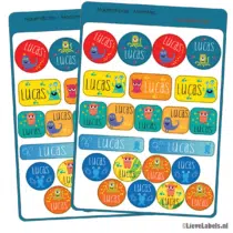 Naamstickers - Monsters