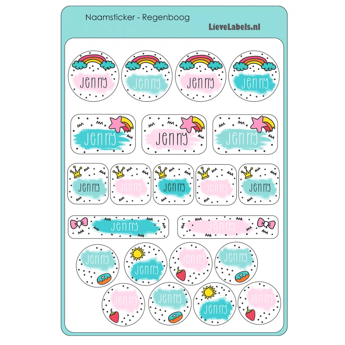 Stickervel-RegenboogA5