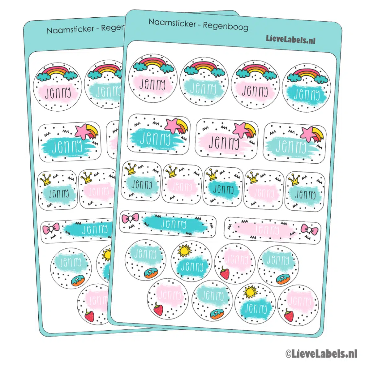 Naamstickers – Regenboog