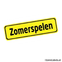Herbruikbare statische raamsticker - Naamplaat Zomerspelen