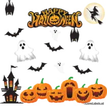 Herbruikbare statische raamstickers - Happy Halloween