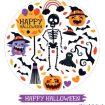 Herbruikbare statische raamstickers - Halloween deursticker