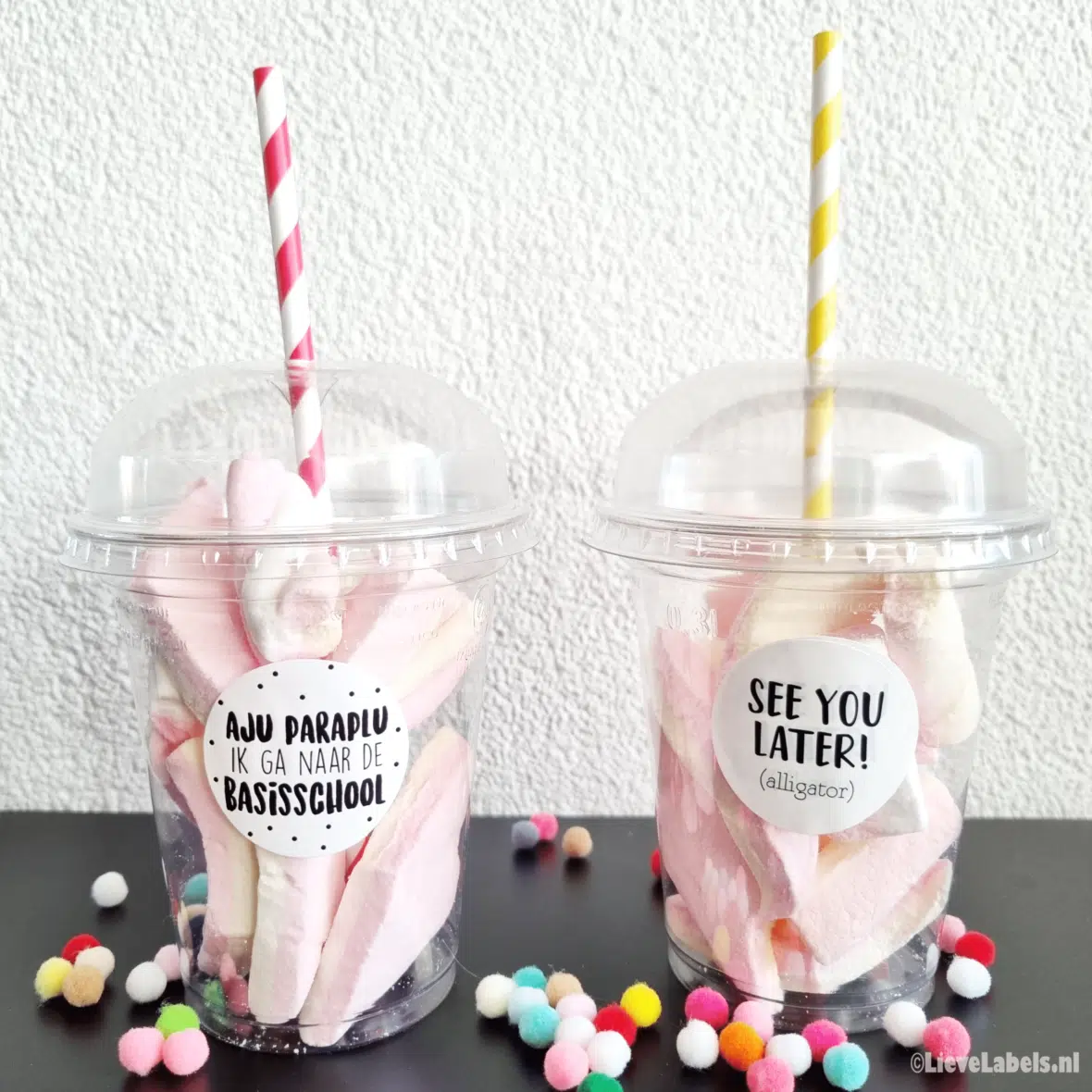 Plastic beker met deksel | 10 stuks