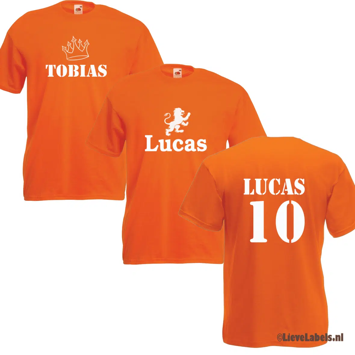 Oranje shirt met naam
