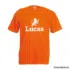 Oranje shirt met naam bedrukt