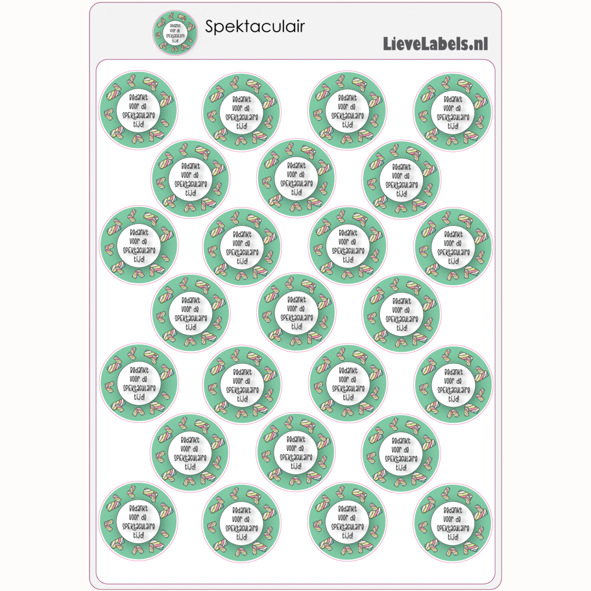 Stickervel – Bedankt voor de SPEKtaculaire tijd