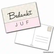 Wenskaart - Bedankt Juf