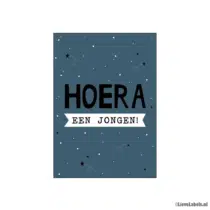 Wenskaart - Hoera een jongen
