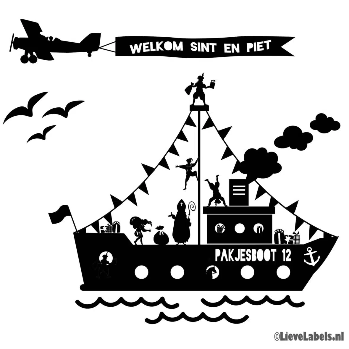 Raamsticker Pakjesboot – herbruikbaar