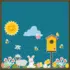 Herbruikbare statische raamstickers - Lente/Pasen
