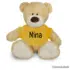Grote beige knuffel beer met naam