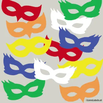 Herbruikbare statische raamsticker - Maskers per kleur