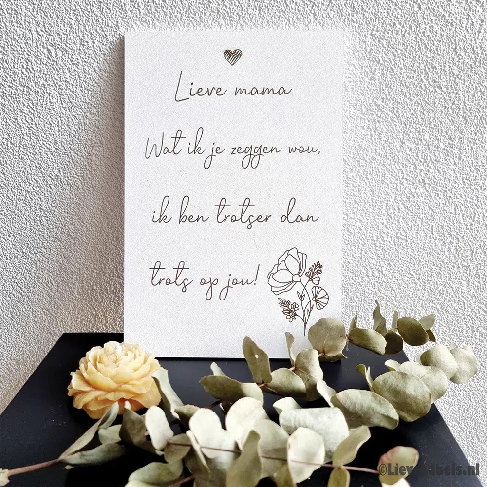 Tekstbord – Lieve mama