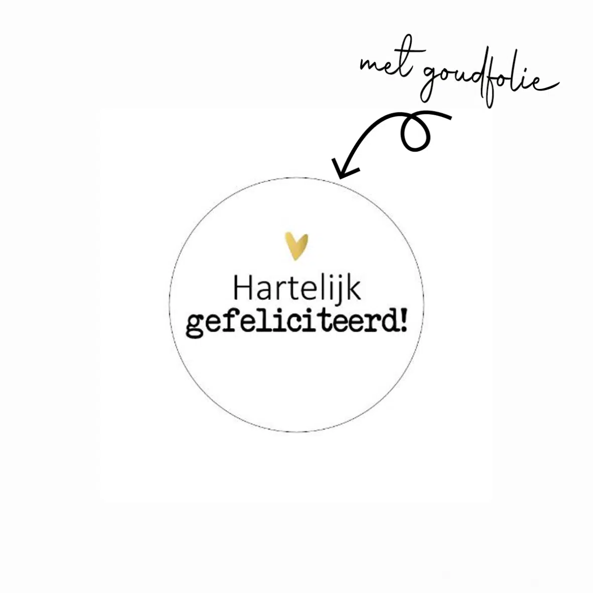 Stickers – hartelijk gefeliciteerd wit | 10 stuks