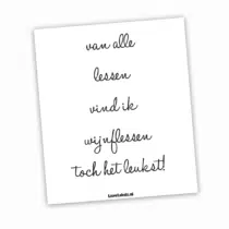 Wijn etiket - Van alle lessen