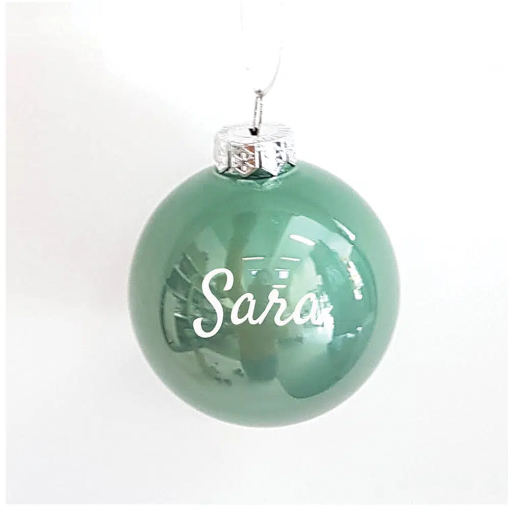 Kerstbal-saliegroen-glans