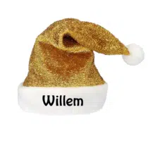 Kerstmuts met naam - goud