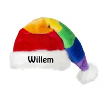 Kerstmuts met naam - regenboog
