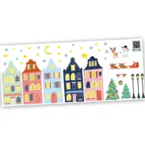 Raamstickers - Kleurrijke Kerst