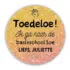 Traktatie sticker - Toedeloe