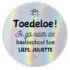 Traktatie sticker - Toedeloe