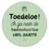 Traktatie sticker - Toedeloe