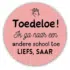 Traktatie sticker - Andere school