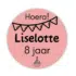 Traktatie sticker met naam en leeftijd