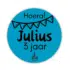 Traktatie sticker met naam en leeftijd