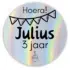 Traktatie sticker met naam en leeftijd