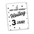 Traktatie sticker met naam en leeftijd - confetti