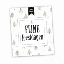 Wijn etiket - Fijne feestdagen kerstbomen