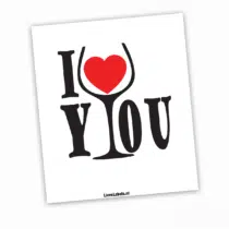 Wijn etiket - I Love you