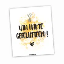 Wijn etiket - van harte gefeliciteerd