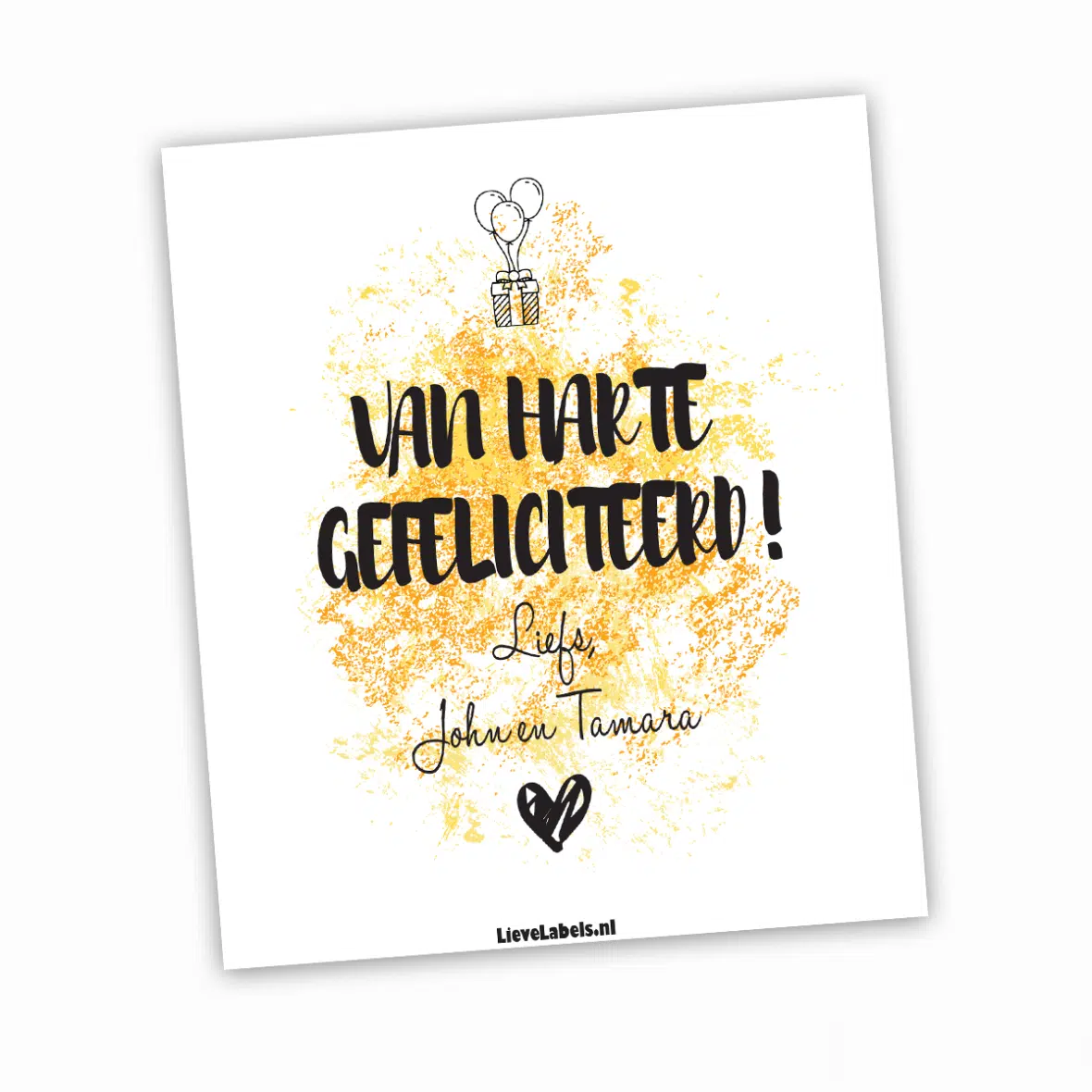 Wijn etiket – van harte gefeliciteerd gepersonaliseerd (10 stuks)