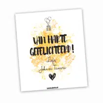Wijn etiket - van harte gefeliciteerd gepersonaliseerd