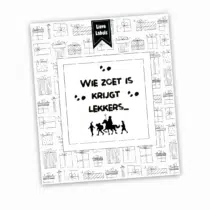 Wijn etiket - Wie zoet is krijgt lekkers