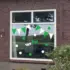 Herbruikbare statische raamsticker - Vlaggenlijn Groen/Wit