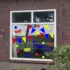 Herbruikbare statische raamsticker - Vlaggenlijn Rood/Blauw/Geel