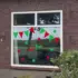 Herbruikbare statische raamsticker - Vlaggenlijn Rood/Groen
