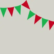 Herbruikbare statische raamsticker - Vlaggenlijn Rood/Groen