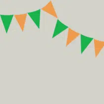 Herbruikbare statische raamsticker - Vlaggenlijn Groen/Oranje