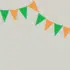 Herbruikbare statische raamsticker - Vlaggenlijn Groen/Oranje
